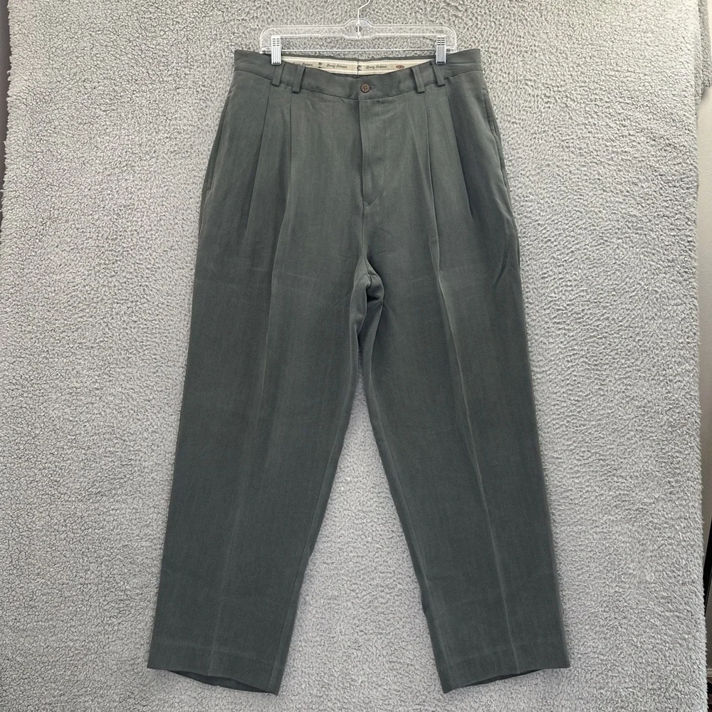 Tommy Bahama Relax 100% Silk Pleated Dress Pants Chino Trousers Men's 36 x 29